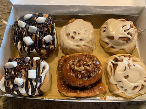 **AVAILABLE TODAY ** 6 Pack Variety Cinnamon Rolls