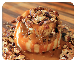 AVAILABLE TODAY Salted Caramel Pecan Cinnamon Rolls